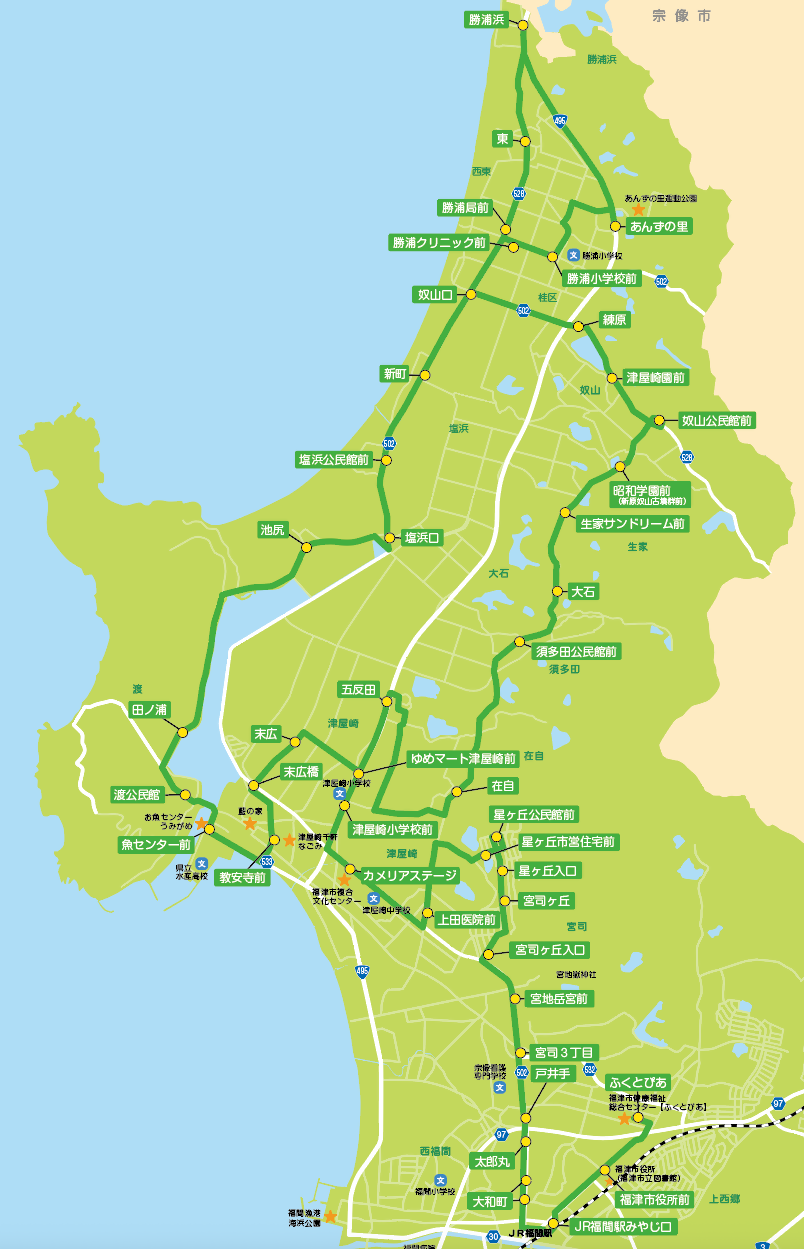 勝浦線の路線図の画像