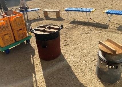 令和7年度 大和保育所炊き出し訓練のかまど
