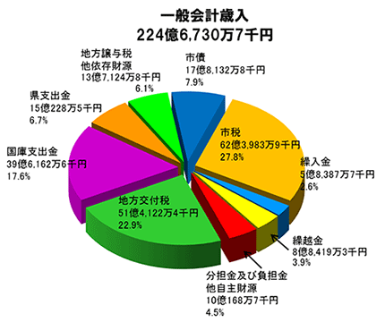 一般会計歳入内訳円グラフ