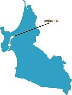津屋崎干潟を指している地図