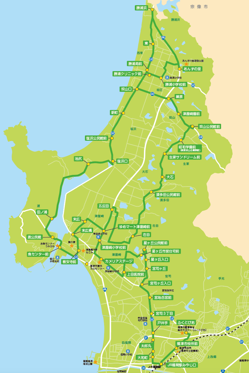 勝浦線の路線図の画像