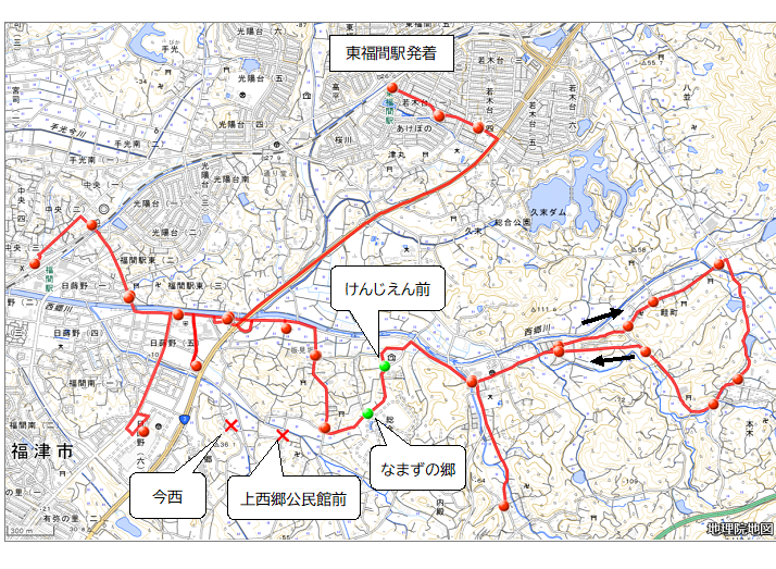 上西郷線路線図