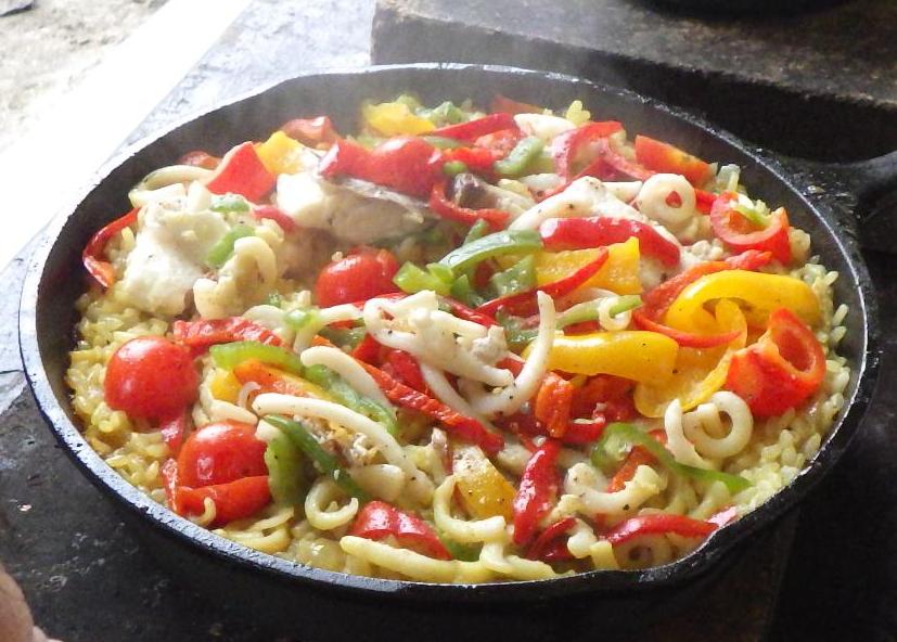 完成したパエリア