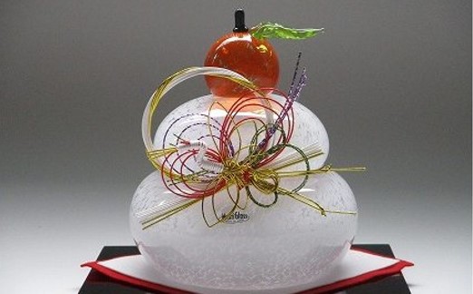 ガラス工芸の鏡餅