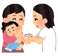 予防接種を受ける子どものイラスト